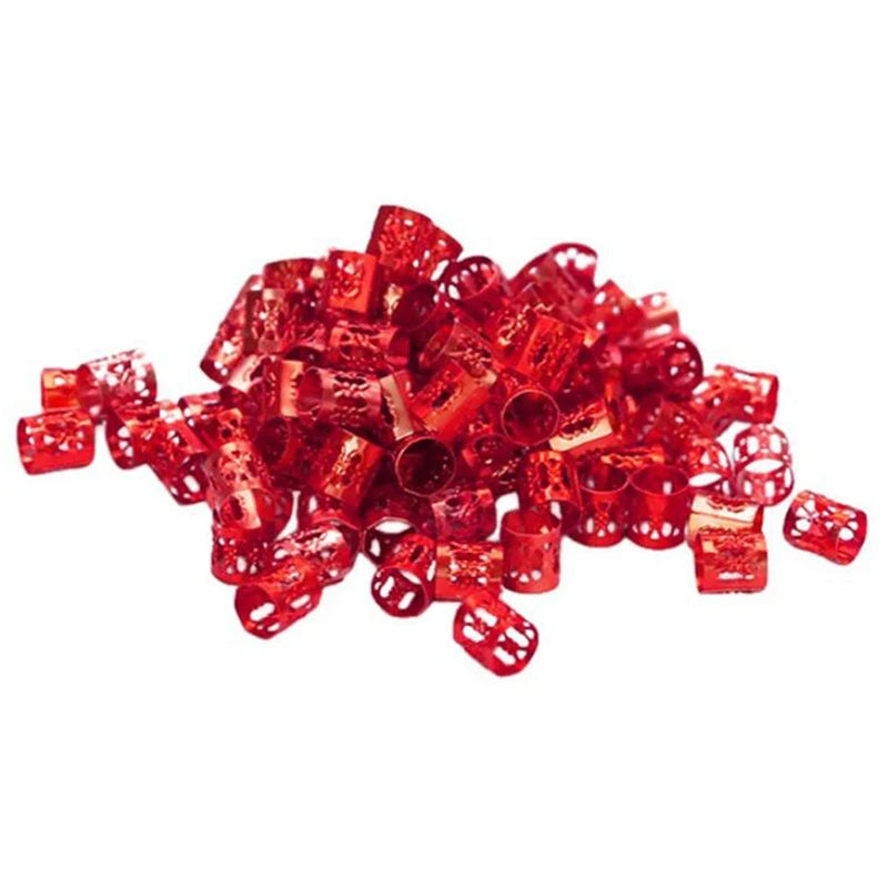 50-180pc/Set Metal African Hair Rings Beads Cuffs Tubes Charms Dreadlock Dread Hair Braids Jewelry Decoration Braids Accessories