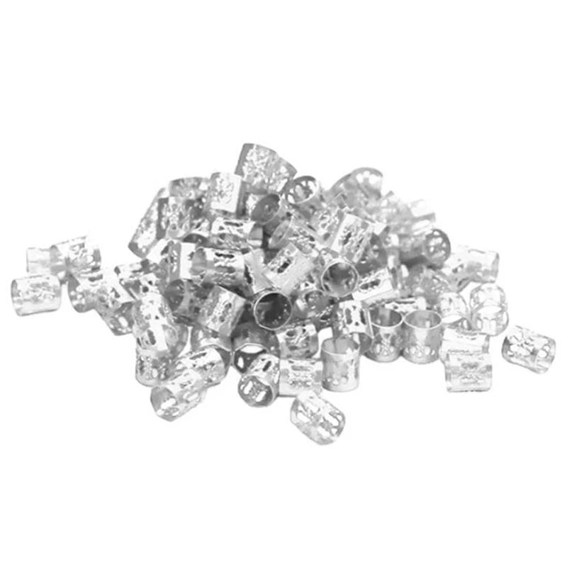 50-180pc/Set Metal African Hair Rings Beads Cuffs Tubes Charms Dreadlock Dread Hair Braids Jewelry Decoration Braids Accessories