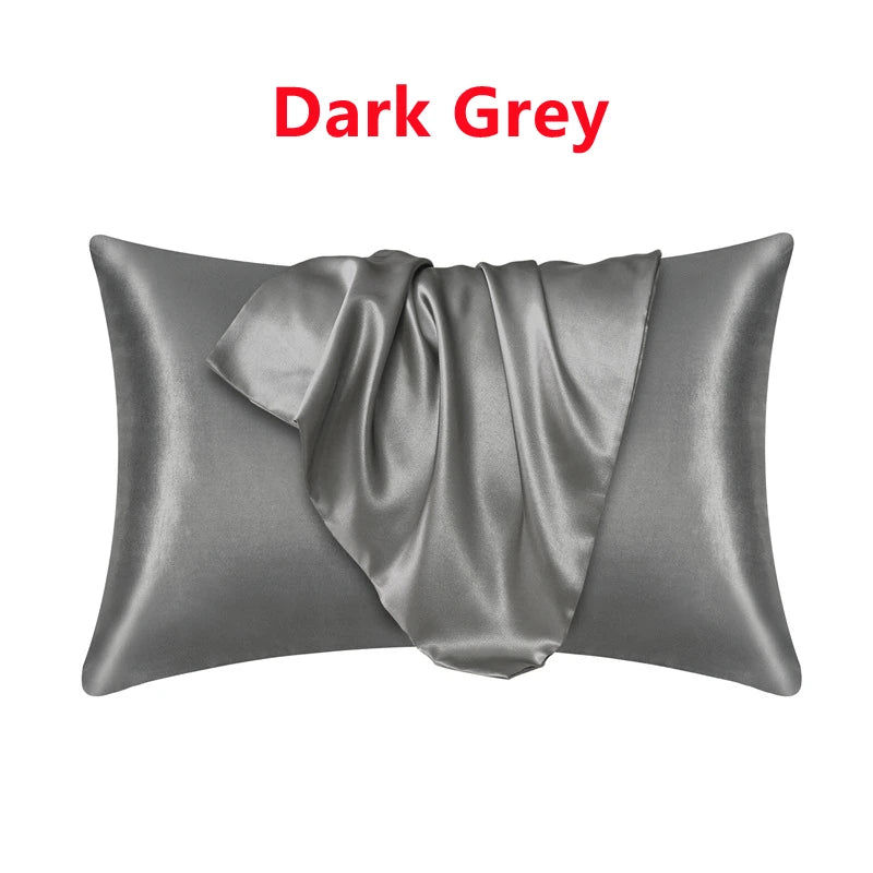 New 2/1PC Nordic Pure Emulation Silk Pillowcase White Black Grey Decorative Pillow Covers Luxury Comfortable Home Bedding Cases