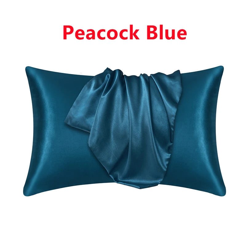 New 2/1PC Nordic Pure Emulation Silk Pillowcase White Black Grey Decorative Pillow Covers Luxury Comfortable Home Bedding Cases