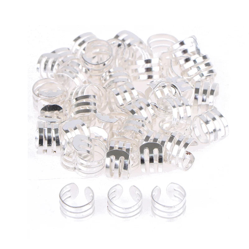 50-180pc/Set Metal African Hair Rings Beads Cuffs Tubes Charms Dreadlock Dread Hair Braids Jewelry Decoration Braids Accessories
