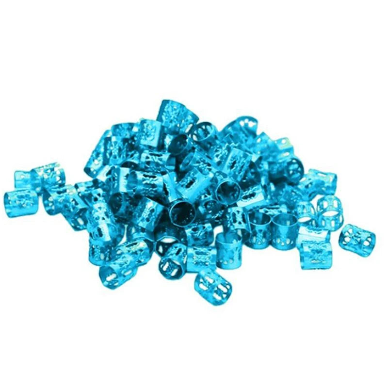 50-180pc/Set Metal African Hair Rings Beads Cuffs Tubes Charms Dreadlock Dread Hair Braids Jewelry Decoration Braids Accessories