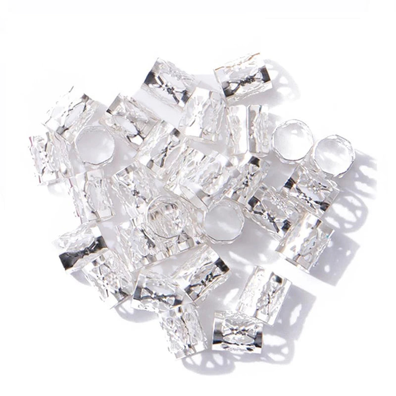 50-180pc/Set Metal African Hair Rings Beads Cuffs Tubes Charms Dreadlock Dread Hair Braids Jewelry Decoration Braids Accessories