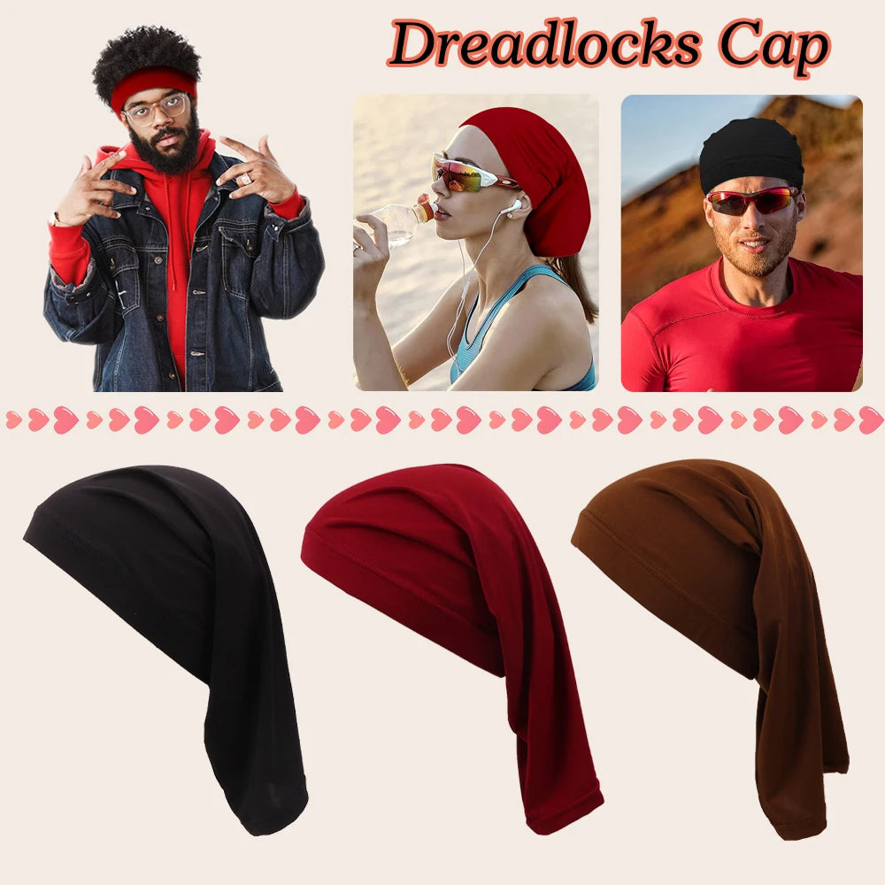 Spandex Skull Cap For Dreadlock Braid Unisex Dreadlock Cap Long Hair Dreads Head Wrap Sleeping Cap Long Hair Covers Sleep Bonnet