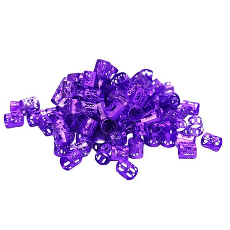 50-180pc/Set Metal African Hair Rings Beads Cuffs Tubes Charms Dreadlock Dread Hair Braids Jewelry Decoration Braids Accessories